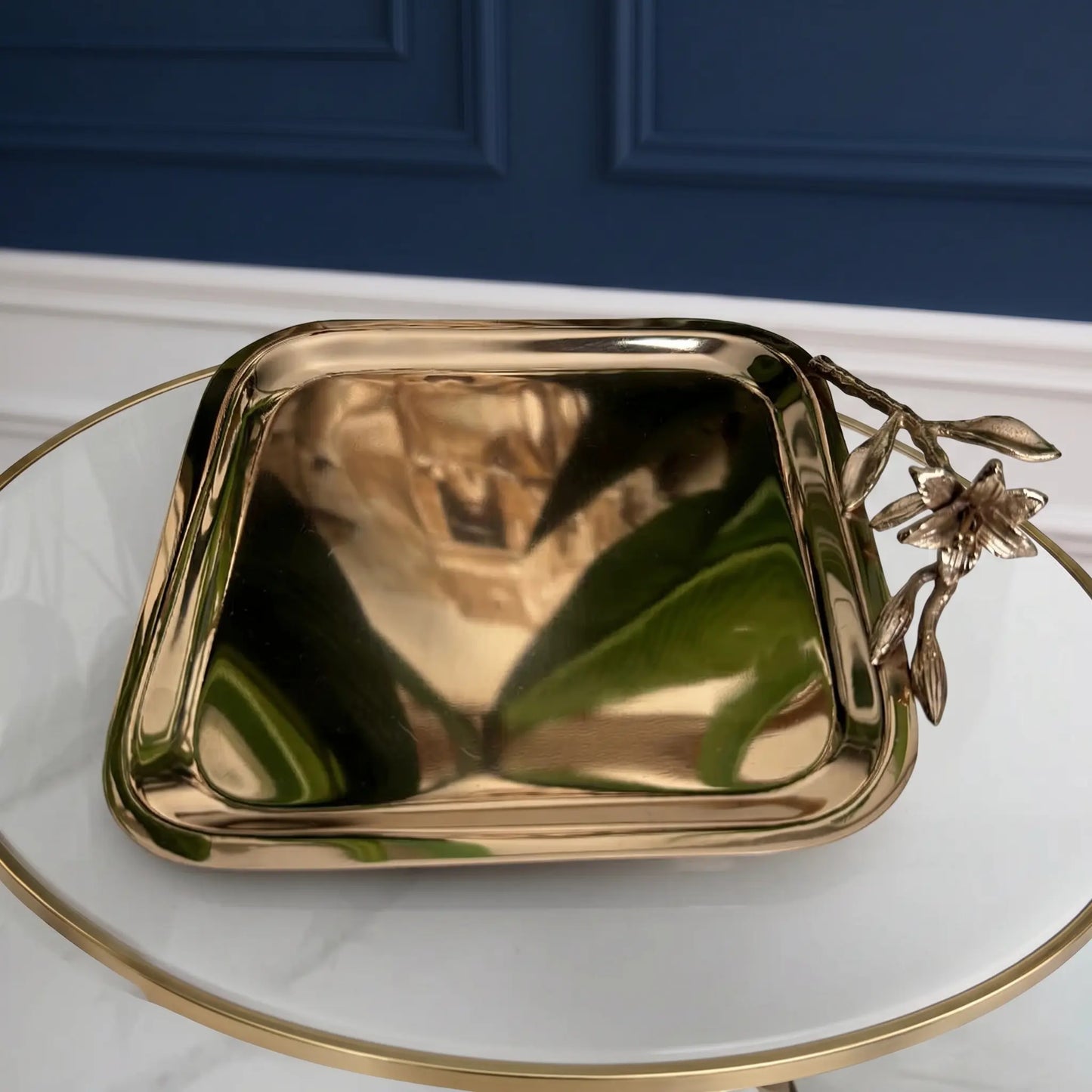 Plateau Carré Bronze Chromé