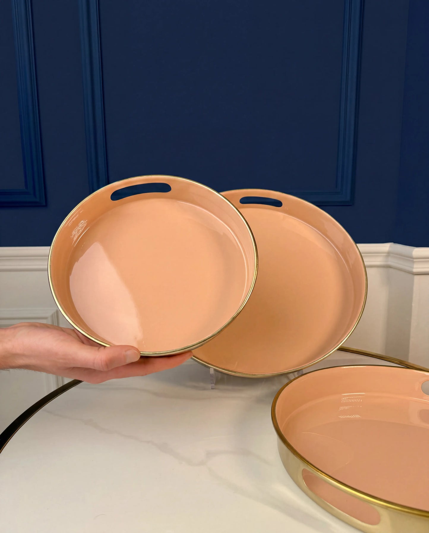 Plateau Luxe Blush et Or