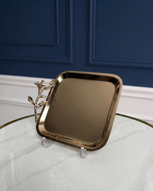 Plateau Carré Bronze Chromé