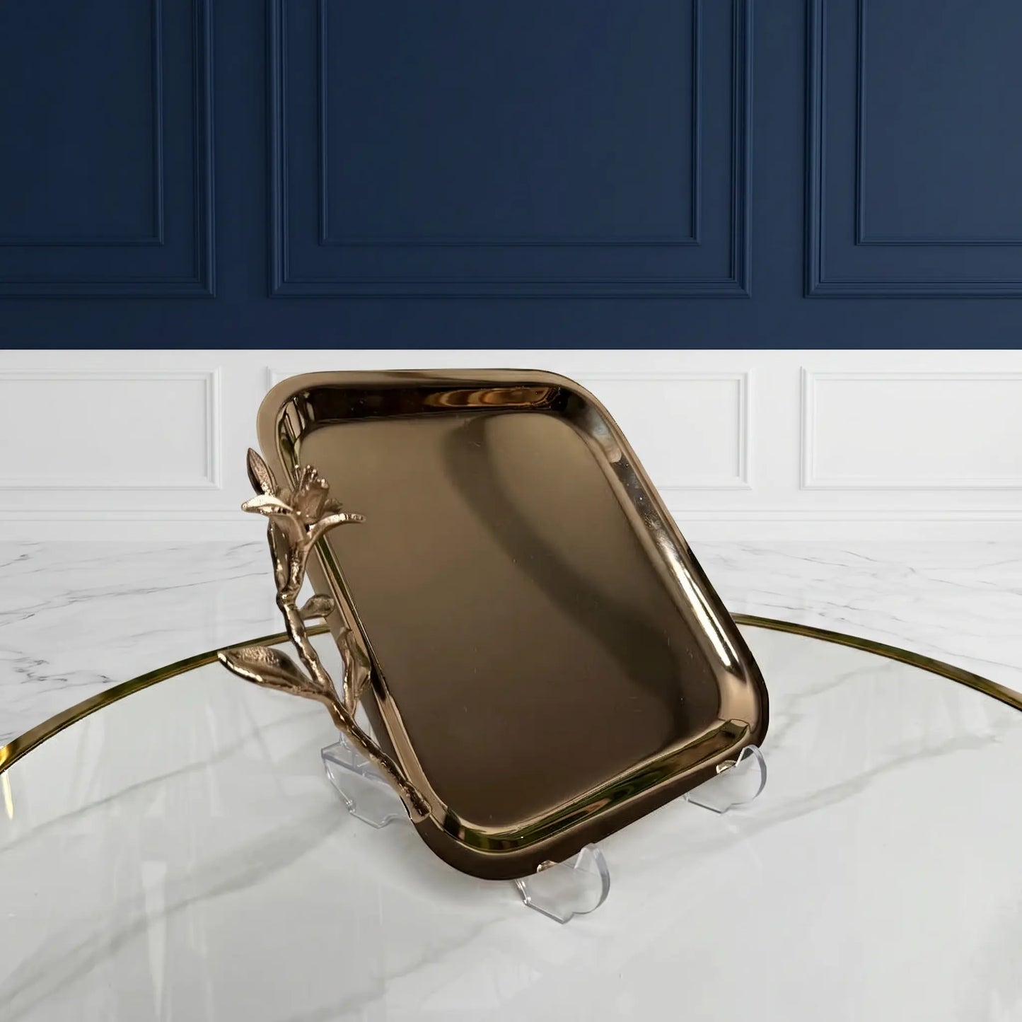 Plateau Carré Bronze Chromé